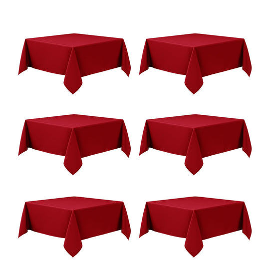 6 Pack Red Tablecloths for Square Tables