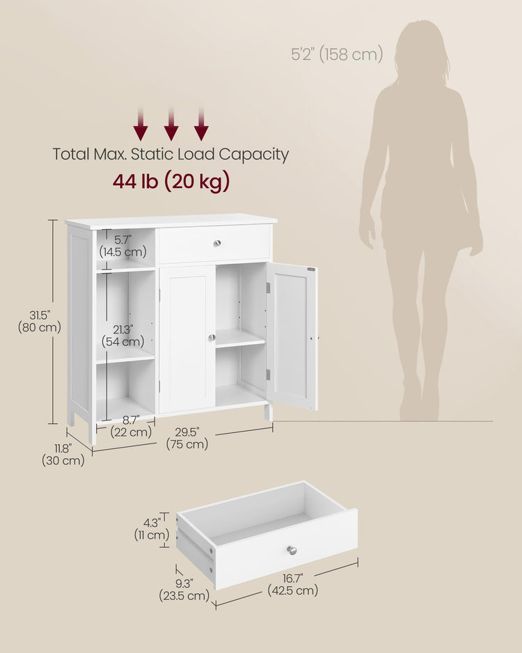 Floor Storage Cabinet with Drawer