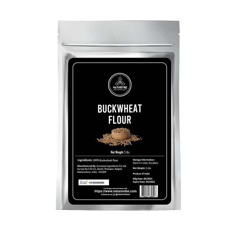Naturevibe Botanicals Buckwheat Flour 5lb Premium Quality | Used for Baking and as Thickener - Nestoria