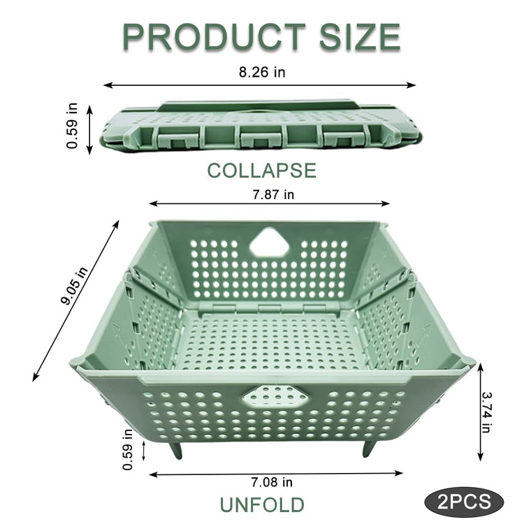 2 Pcs Collapsible Colanders Foldable Strainers