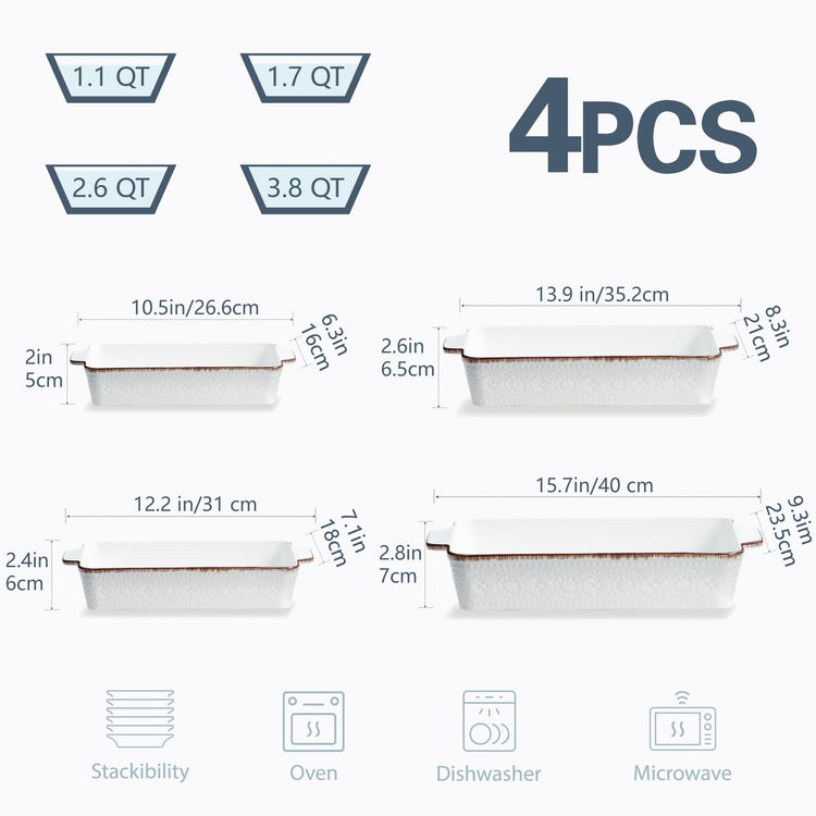 Casserole Dishes for Oven (4 Count)