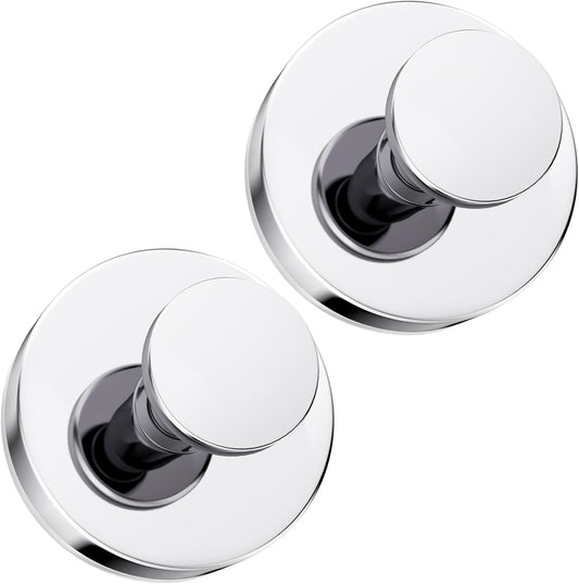 Suction Cup Hooks for Shower, Bathrooms Wall, Glass Door, Mirror, Kitchen–Towel, Robes, Coat, Hanging up to 15 lbs No-Drill Suction Hooks–Waterproof & Rustproof (Chrome, 2 PCS)