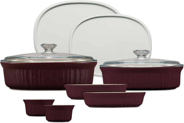 Ceramic Bakeware Set with Lids Chip and Crack Resistant Stoneware Baking Dish (10 Count)