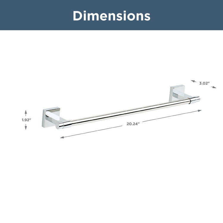 Maxted (1-Pack) 18" Towel Rack for Bathroom, Polished Chrome Towel Bar for Bathroom Wall Kitchen Towel Holder Rod Wall Mounted Bathroom Accessories MAX18-PC