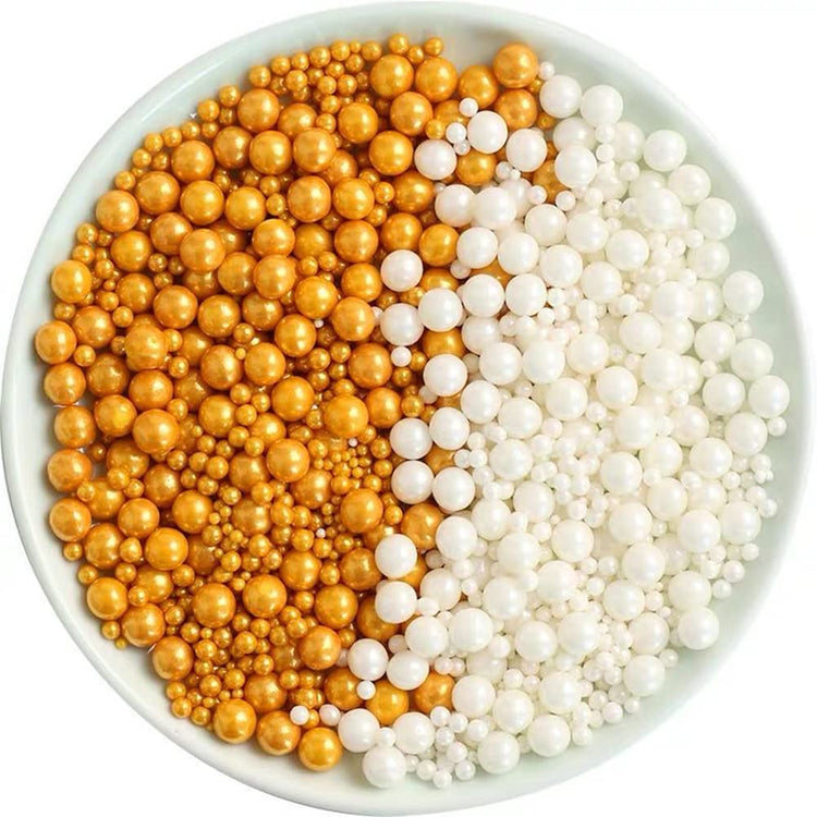 Edible White Sugar Pearls Candy Sprinkles 120G (4.23 Ounce)