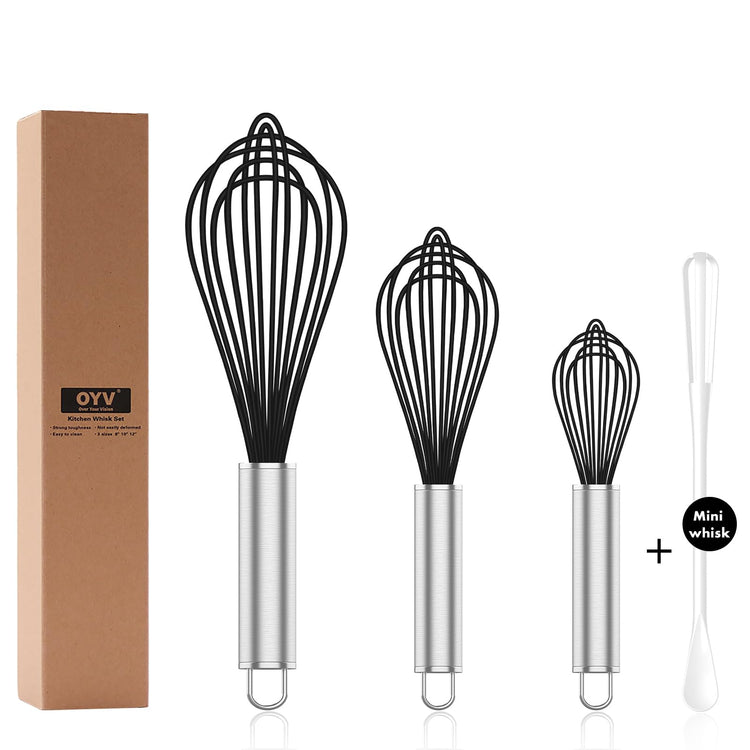 Black Silicone Whisk Set of 3 (3 Count)