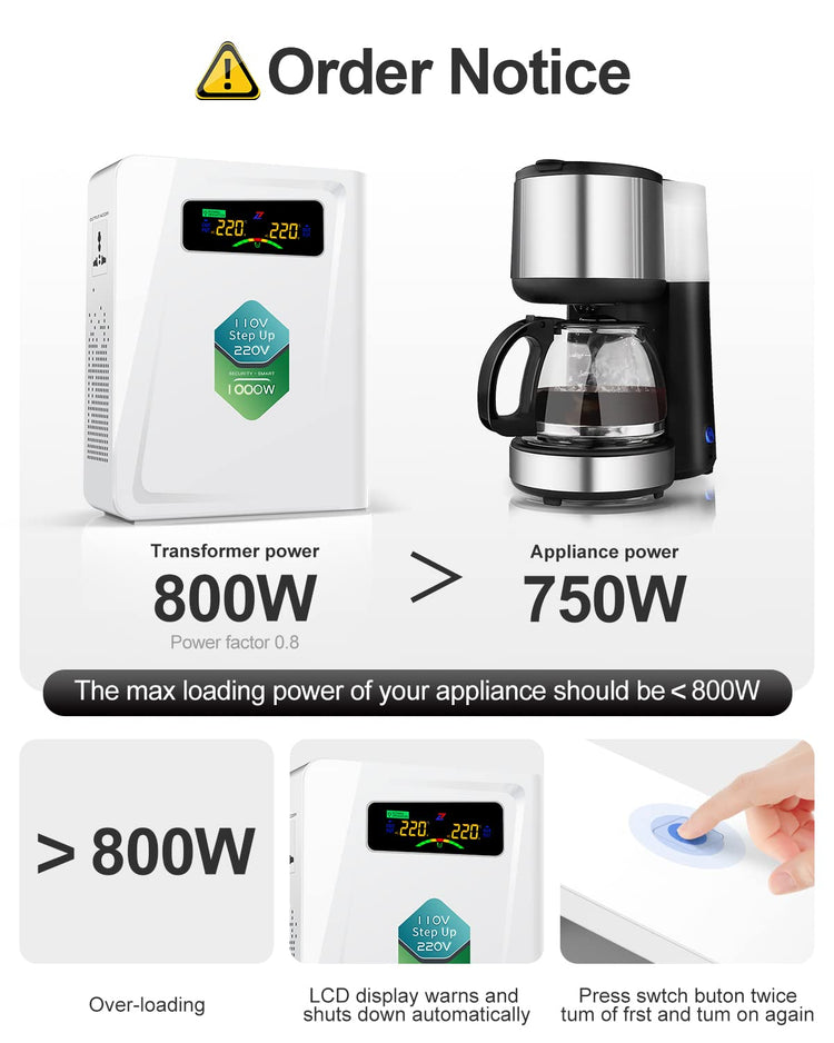 120v to 240v Step Up Transformer 1000W
