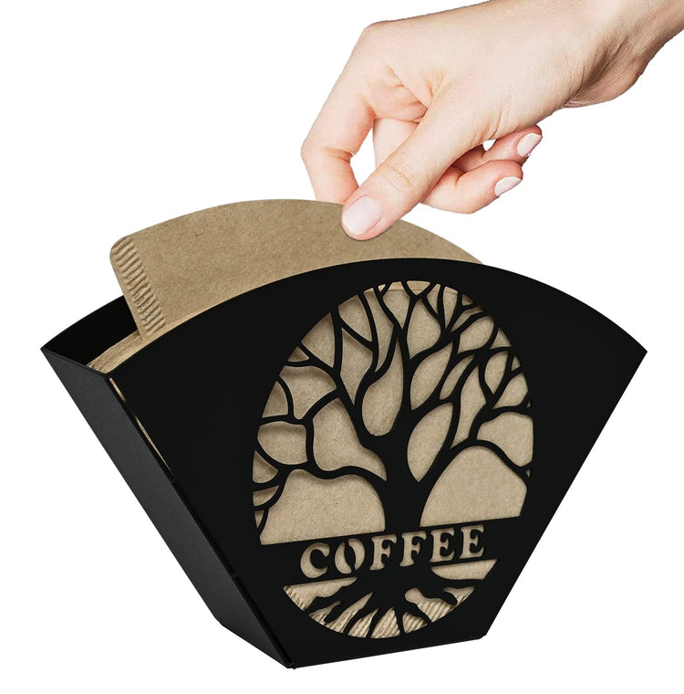 Stylish Coffee Filter Holder with Iron Fan Shape Evenly Spread out Filters