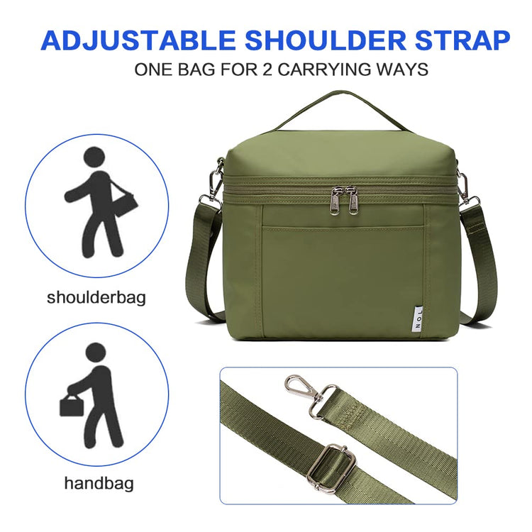 NOL Insulated Lunch Bags for Women Cooler Bag Lightweight Nylon Waterproof Lunch Box for Work