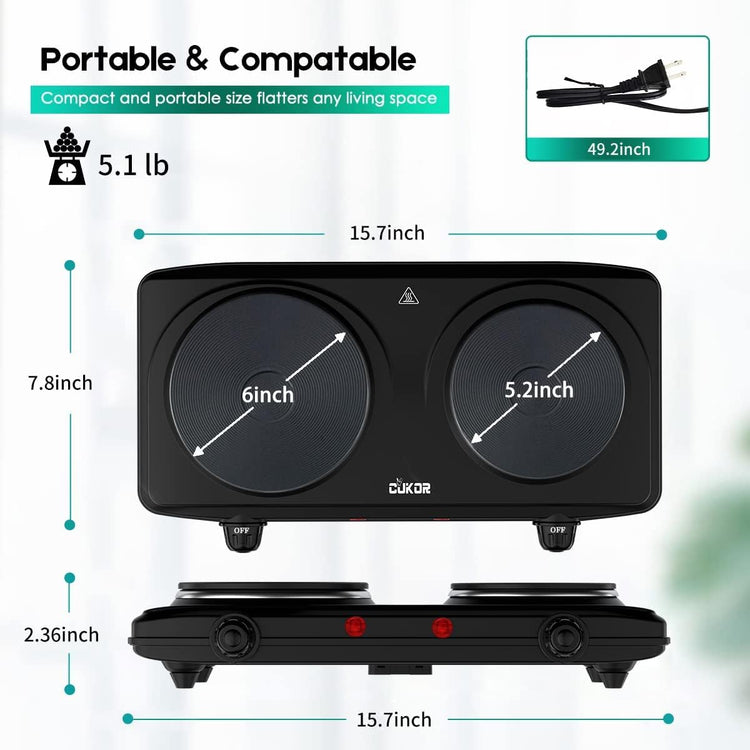 Double Cast Iron 2 Burner (2 Count)