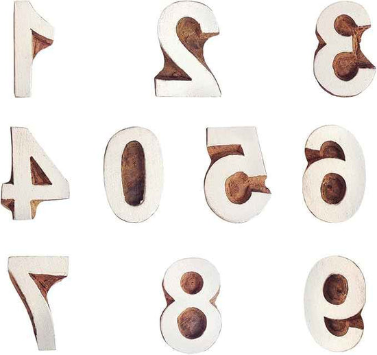 Royal Kraft Number Wooden Block Printing Stamps (Set of 10) Bulk01_10F