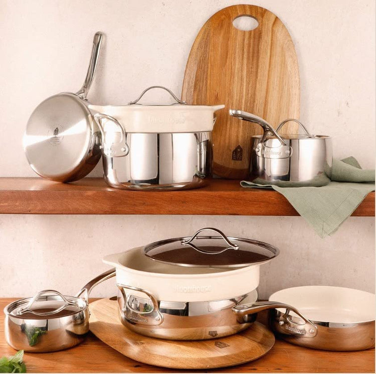 12 Piece Triply Stainless Steel Pots and Pans Cookware Set w