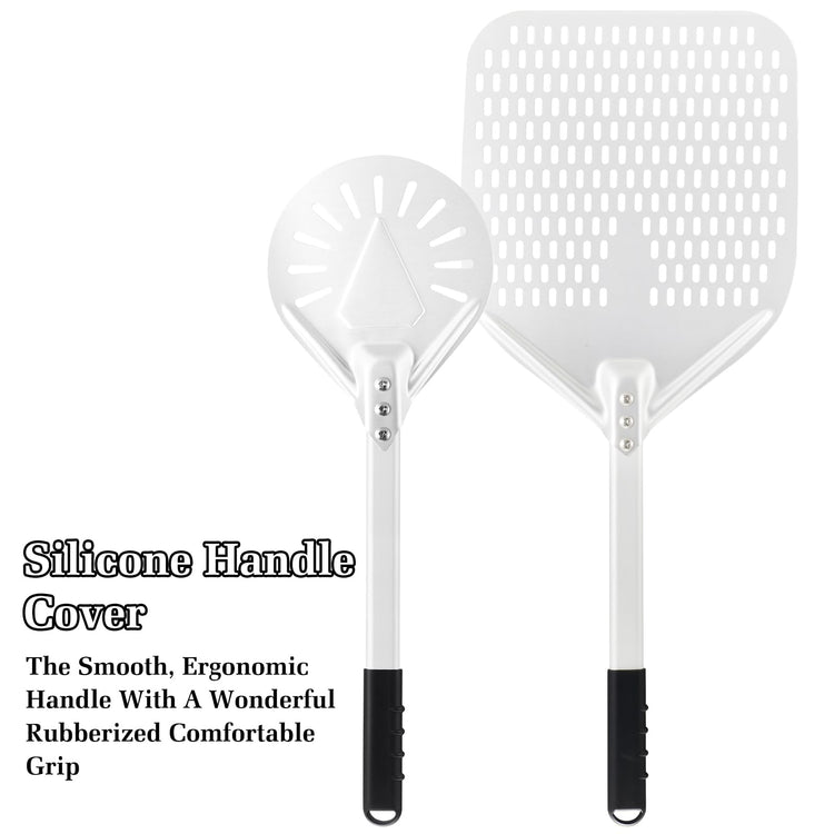 12 Inch + 7 Inch Perforated Pizza Peel Set (2 Count)