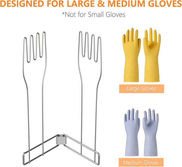 Kitchen Glove Holder,Stainless Steel Glove Rack,Kitchen Vertical Glove Support Multi-Purpose Glove Drain Rack,Collapsible Glove Drying Stand,Rubber Glove Drying Rack,Mitten Rack(Large)