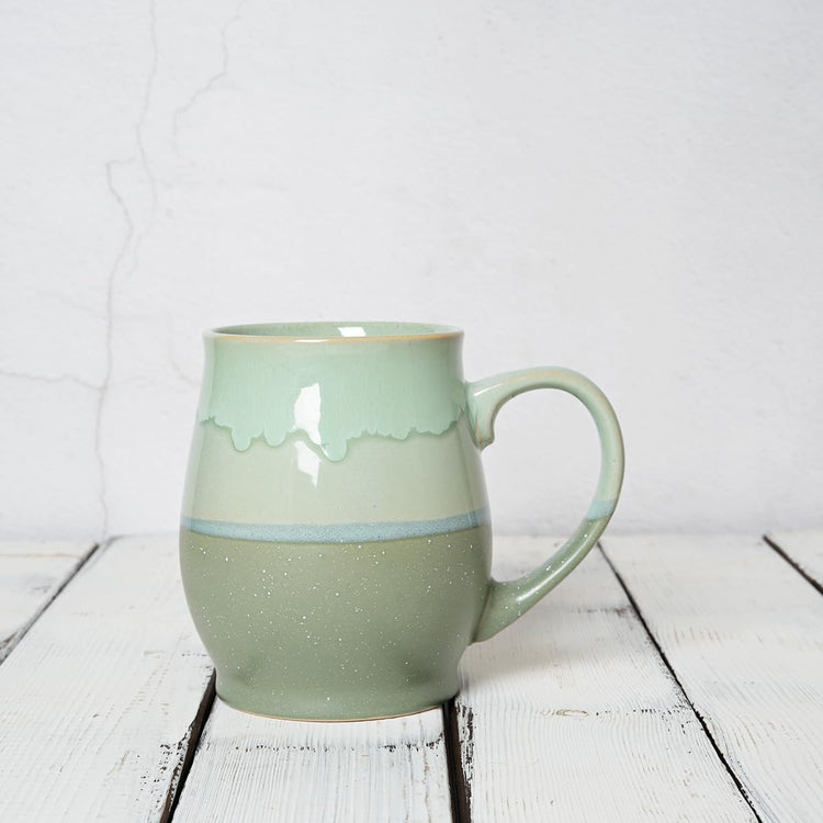 Bosmarlin Extra Large Ceramic Coffee Mug, 25 Oz, Dishwasher and Microwave Safe, Oversized Big Tea Cup for Office and Home, Reactive Glaze (Green)