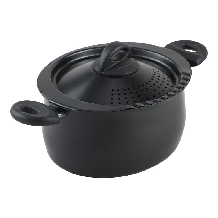 5.5 Quart Nonstick Aluminum Pasta Pot with Strainer Lid and Handles