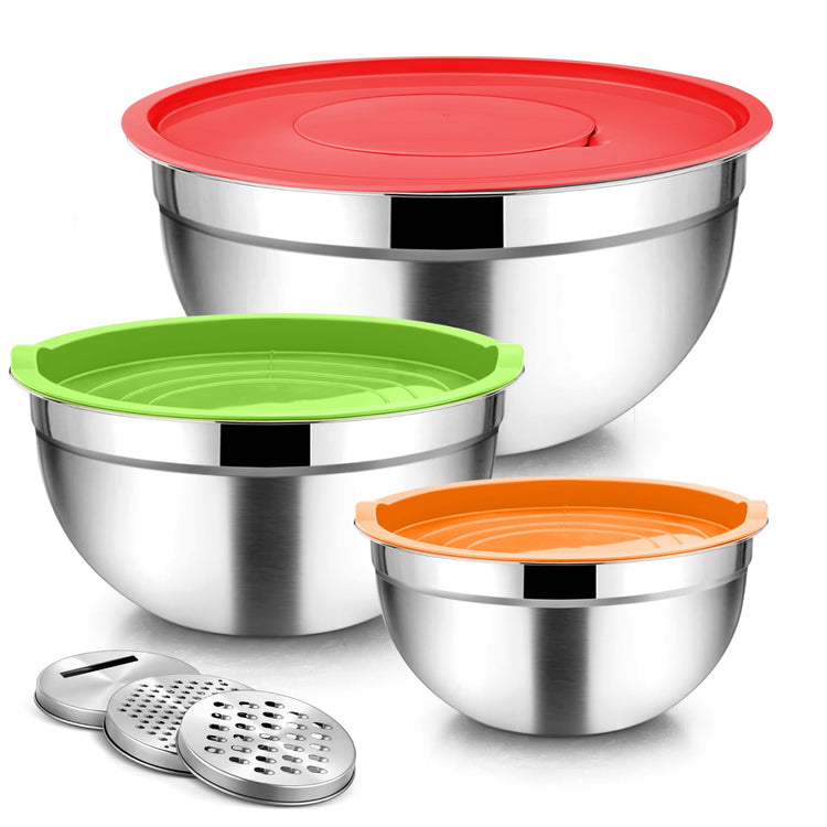 Mixing Bowls Stainless Steel Nesting Salad Bowls Set (6 Count)