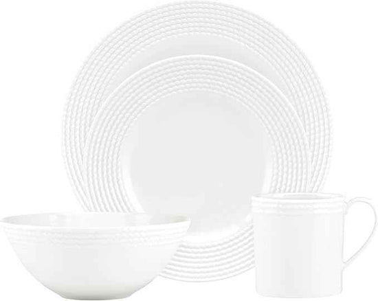 Kate Spade New York Wickford 4-piece Place Setting, 5.4 LB, White