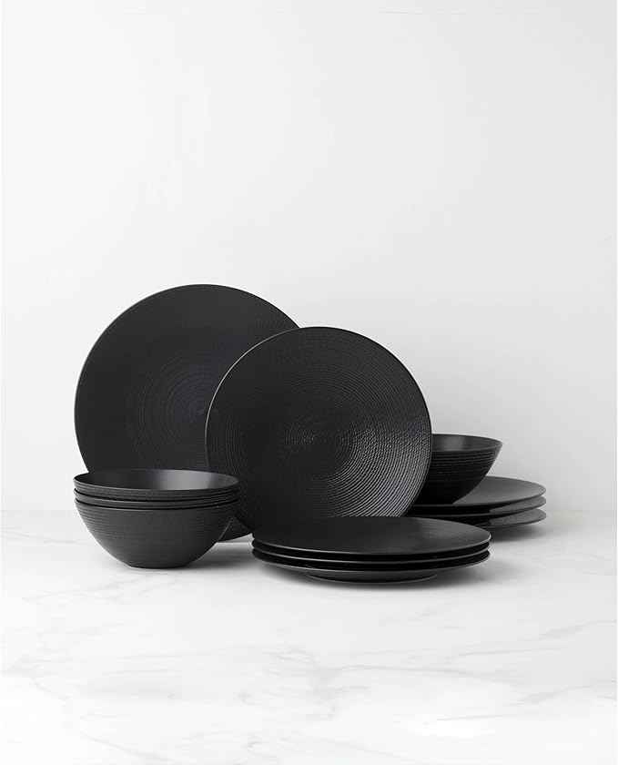 Lenox 895250 Lx Collective Black 12-Piece Set, White