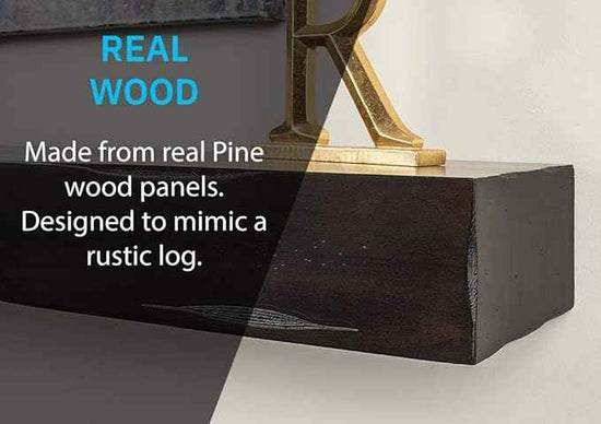 MANTELSDIRECT Breckenridge 72” Fireplace Mantel Shelf with Corbels – Rustic Floating Mantel Shelf for Over Fireplace – Espresso Rustic - Wood Shelf for Wall – Pine Box Construction