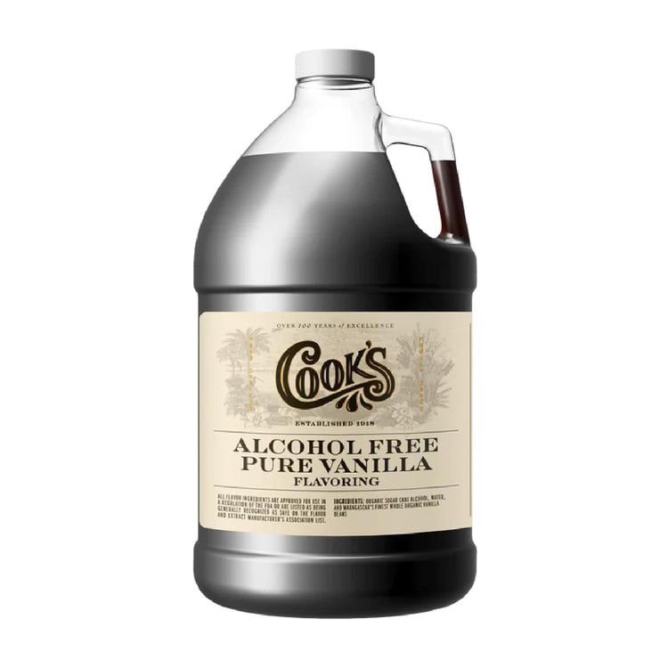 Cook's, Cookbook Alcohol Free Pure Vanilla Flavor Extract, Full Vanilla Fragrance With No Alcohol Afternotes, 128 Ounces (1 Gallon) - Nestoria