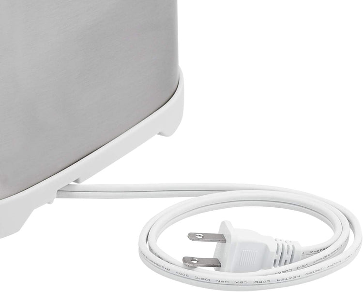 Amazon Basics 2 Slice Cool Touch Stainless Steel Toaster with 7 Browning Settings, Extra Wide Slots (for Bagels, Waffles, Specialty Breads), Removable Crumb Tray, Cancel Button, 800W, Brushed Silver