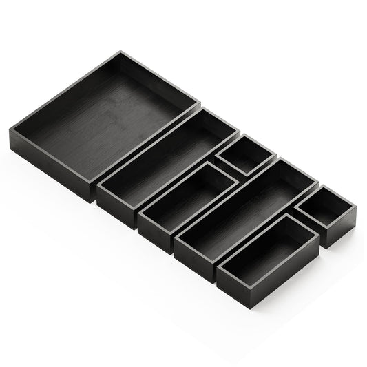 7 Piece Bamboo Drawer Organizer Storage Boxes Set