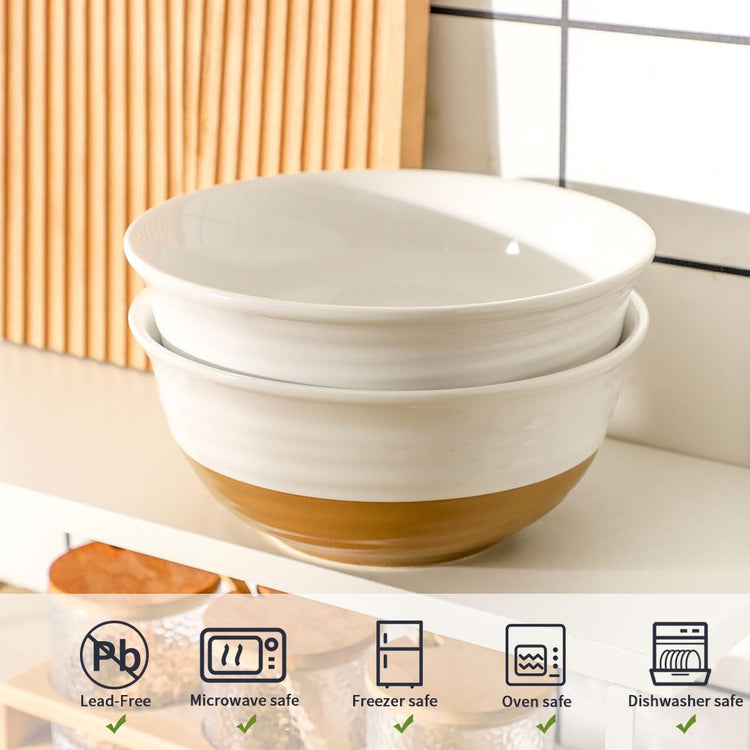 Large Ceramic Serving Bowls Set of 2 (2 Count)