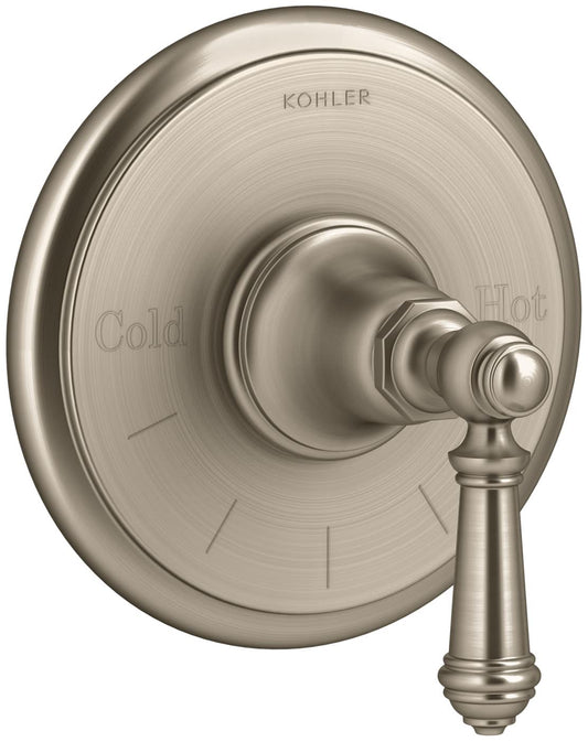 K-T72769-4-BV Artifacts Thermostatic Valve Trim with Lever Handle, Vibrant Brushed Bronze
