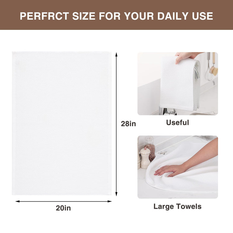 100% Cotton Oversized Waffle Weave Kitchen Towels 4 (4 Count)