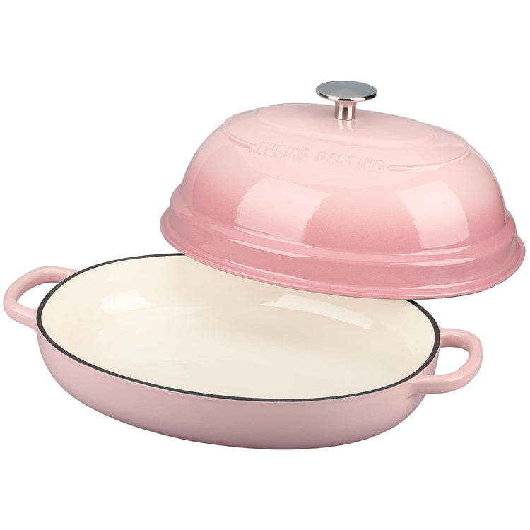 Enameled Oval Cast Iron Dutch Oven Pot with Lid