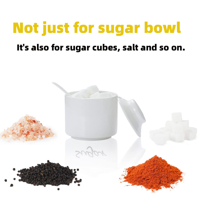 Ceramic Sugar Bowl with Lid and Spoon 8oz