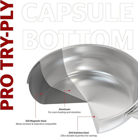 10 Inch Stainless Steel Frying Pan Skillet