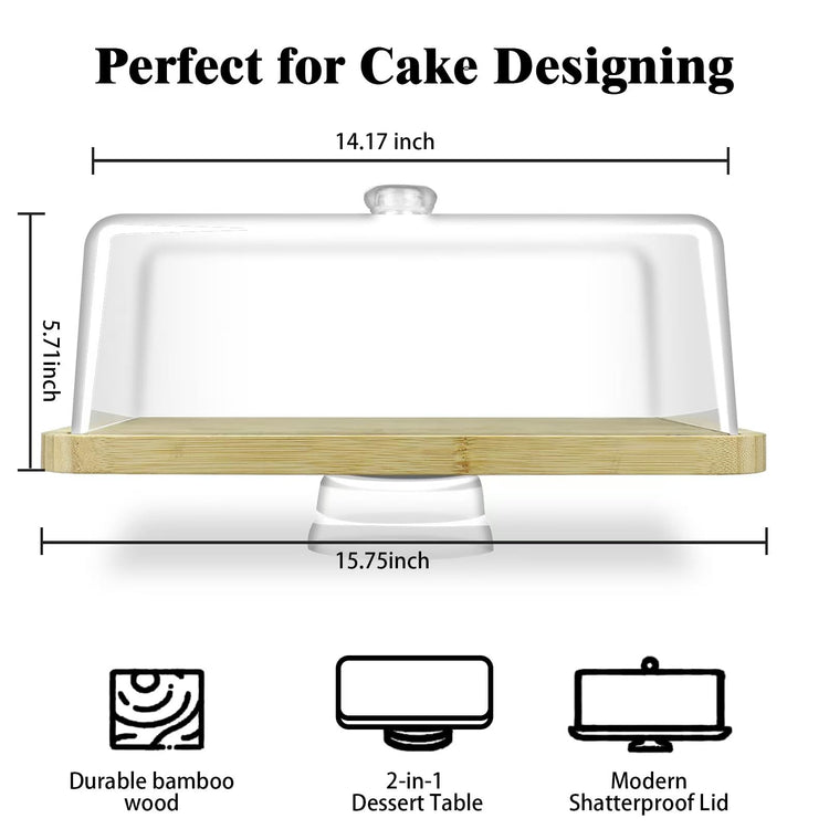 Bamboo Cake Stand with Lid