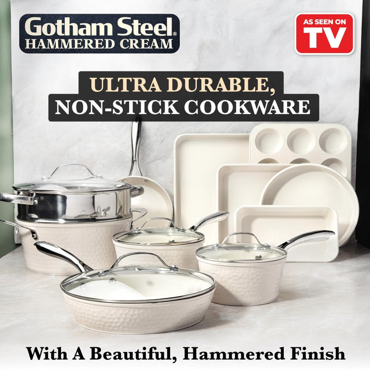 Hammered 15Pcs Ceramic Cookware Set Nonstick