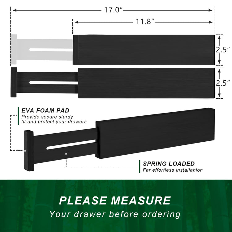 4 Pack Bamboo Drawer Dividers 2.6" High (4 Count)