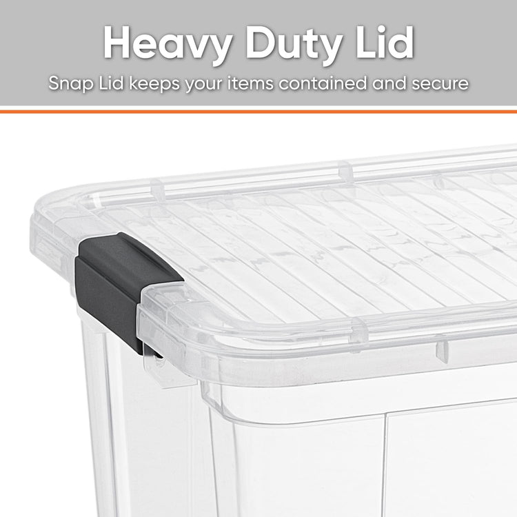 Superio Clear Storage Boxes with Lids, 2 Quart Plastic Container Bins for Organizing, Stackable Crates, BPA Free, Non Toxic, Odor Free, Organizers for Home, Office and Dorm, 4 Pack