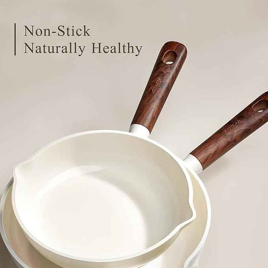 CAROTE 21pcs Cookware Set Nonstick Pots and Pans Set, Ceramic Cookware Set Induction Cookware, Non toxic Healthy Non Stick Kitchen Cooking Set, PFAS PTFE Free, White