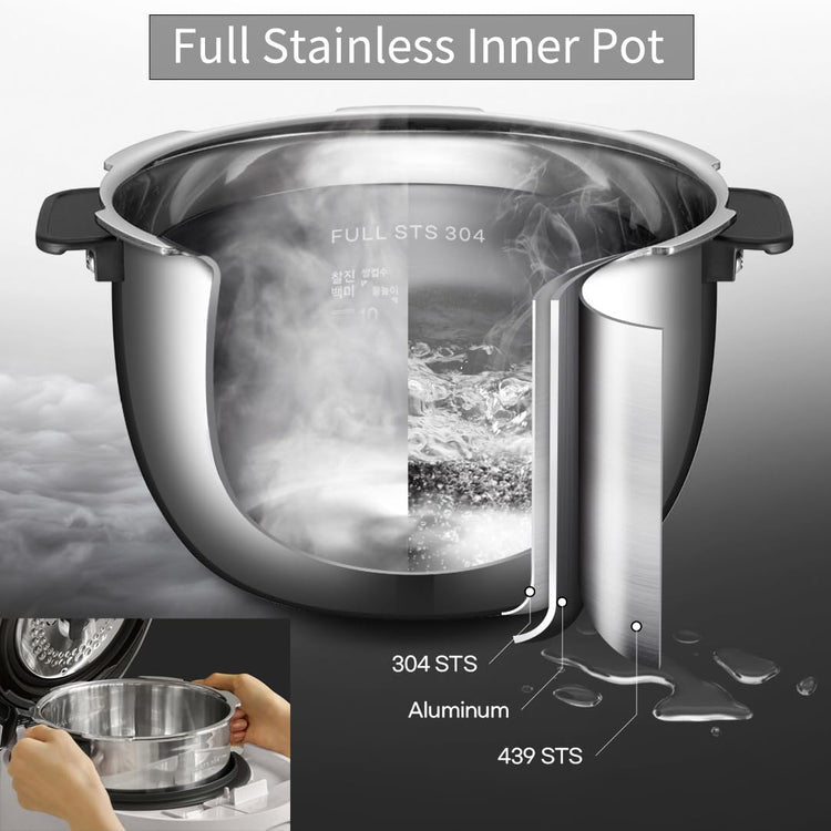 6 Cup Premium IH Pressure Rice Cooker with 304Ti Stainless Steel Inner Pot
