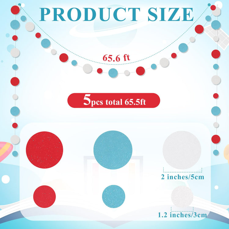 5 Pieces Circle Garland Party Paper Dot Banners (5 Count)