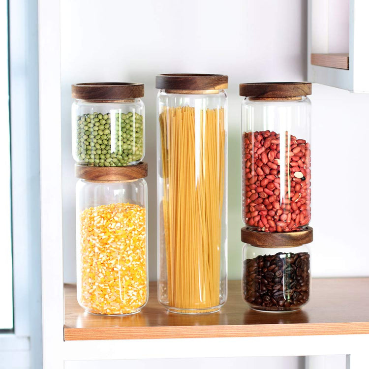 Glass Canisters Set of 5 for the kitchen