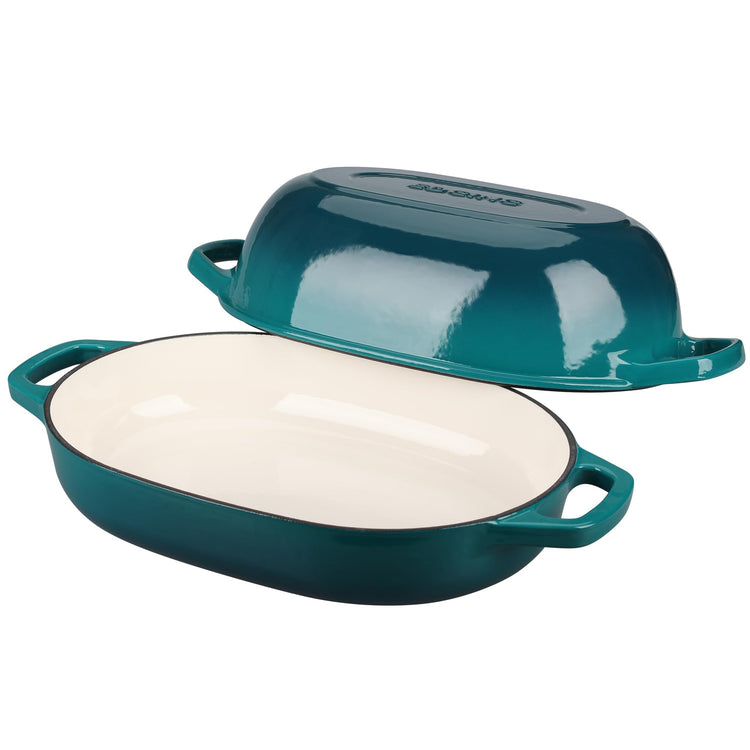 Enameled Cast Iron Oval Dutch Oven Pot with Lid