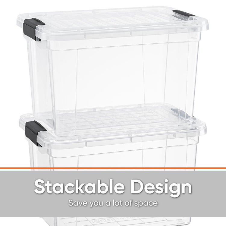 26.5 Quart Clear Plastic Storage Boxes with Lids (4 Count)