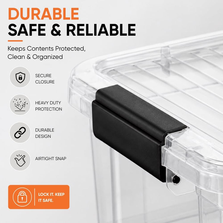 Small Clear Storage Boxes with Lids (4 Count)