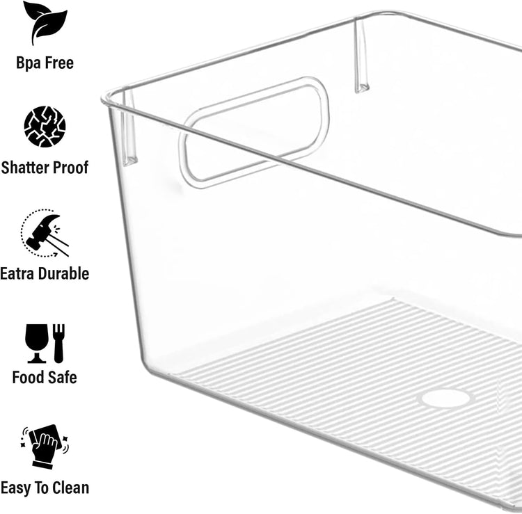 Clear Plastic Storage Bins (8 Count)