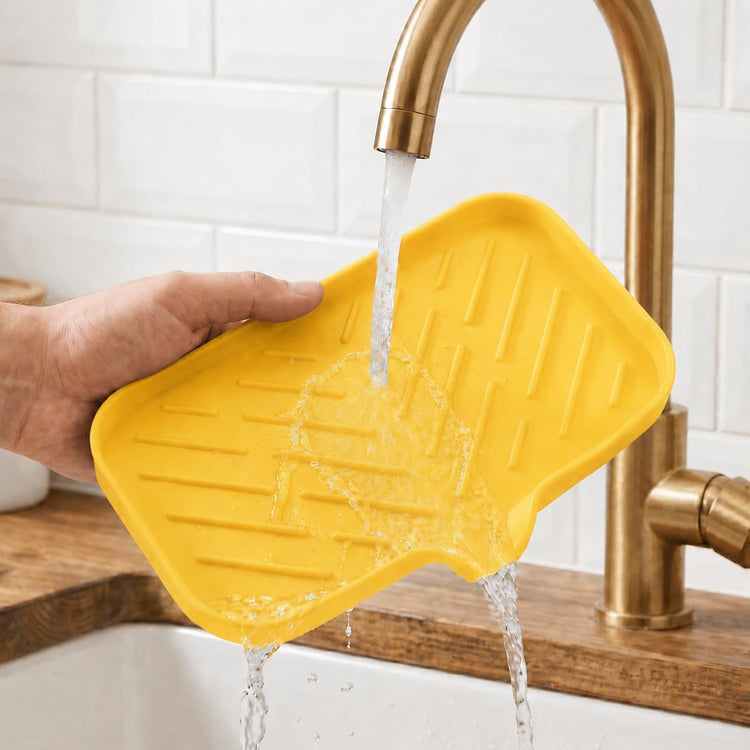Silicone Soap Dish with Drain Spout