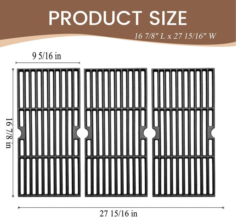 CF876C (3-Pack) 16 7/8" Cast Iron Cooking Grid for Charbroil 463441312, 463432215 463461613 463436214 463436215 463441514 463440109 463436213 463420508