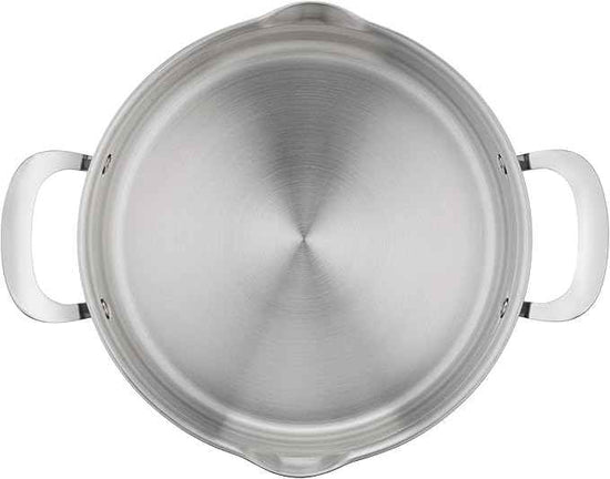 Jamie Oliver by T-fal Cook Smart 10-Piece Cookware Set, Uncoated Stainless Steel, Robust, Fast Heating, Even Cooking, Riveted Handle, Induction safe, Oven and dishwasher safe