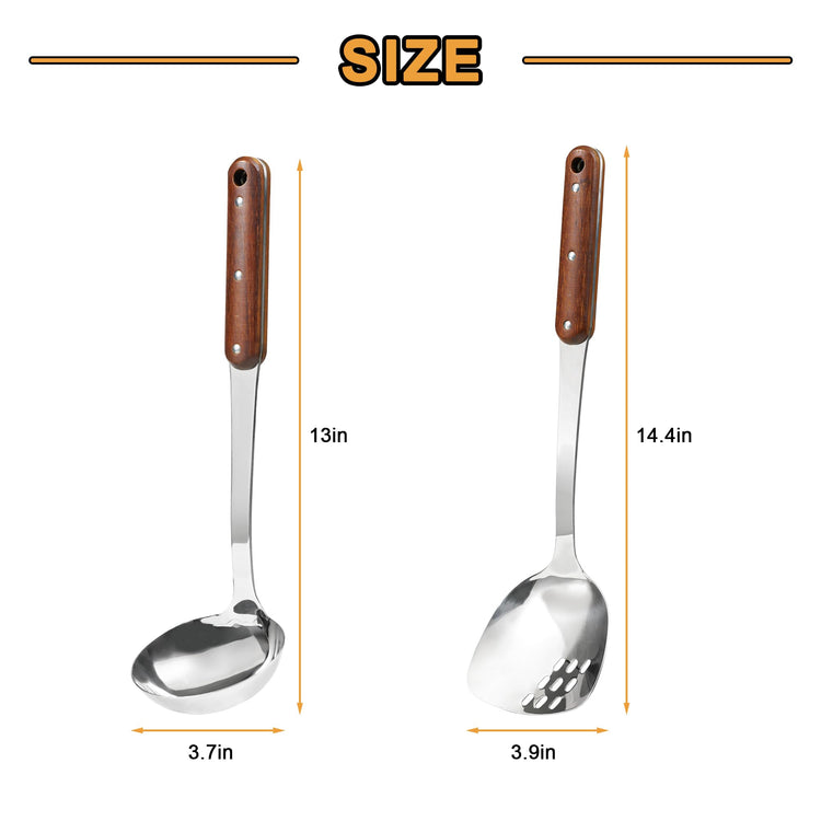 Stainless Steel Wok Spatula and Ladle Tool (2 Count)