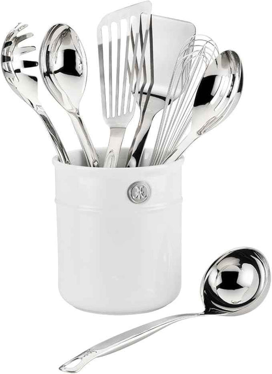 Hestan Provisions, Chef's Tools, Ultimate Set, 8-Piece, Stainless Steel Utensil set with Porcelain Bain Marie